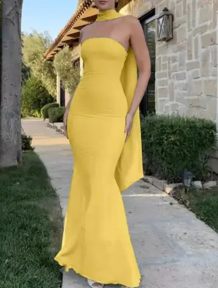 Fishtail Dress Ruby Luxury